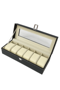 Boîte à Montres 6 Compartiments avec Couvercle Transparent