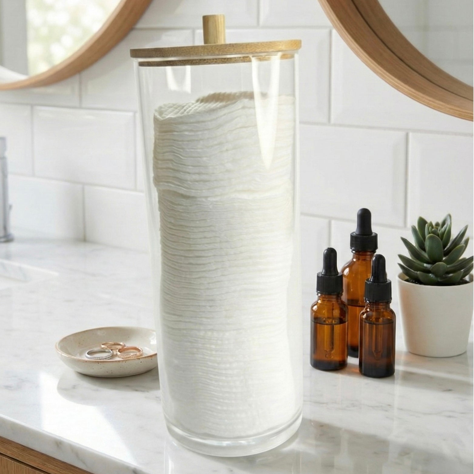 Boîte de Rangement pour Cotons Démaquillants