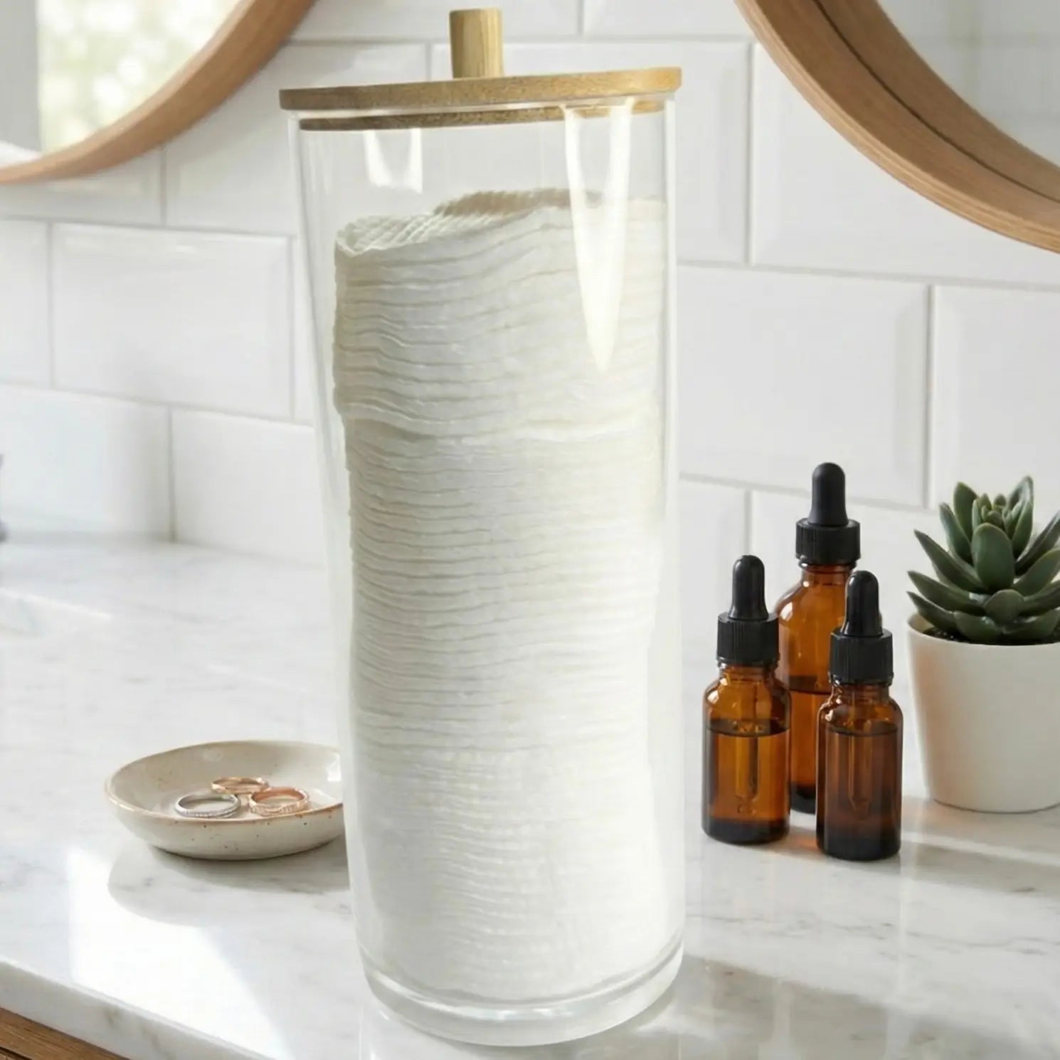 Boîte de Rangement pour Cotons Démaquillants