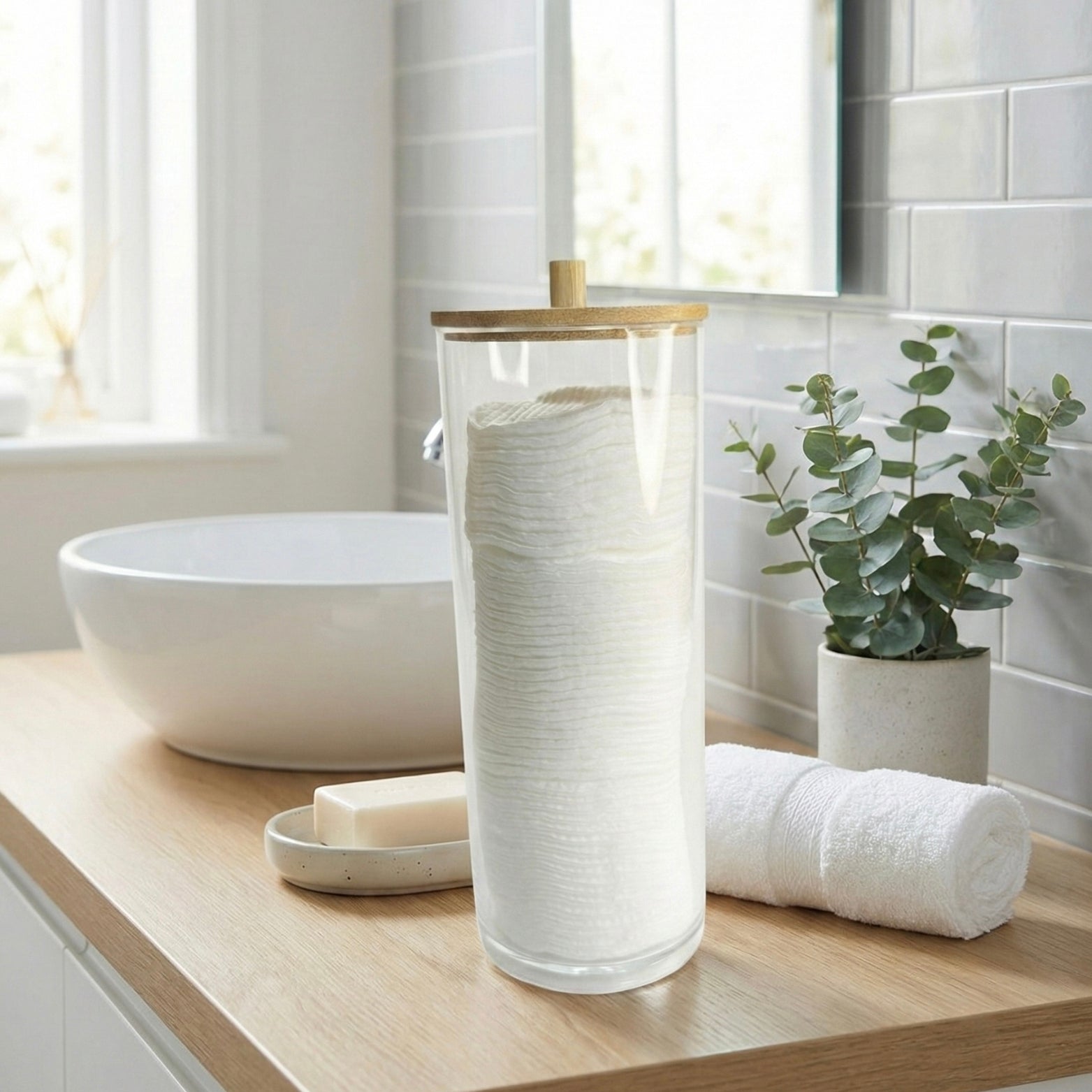 Boîte de Rangement pour Cotons Démaquillants