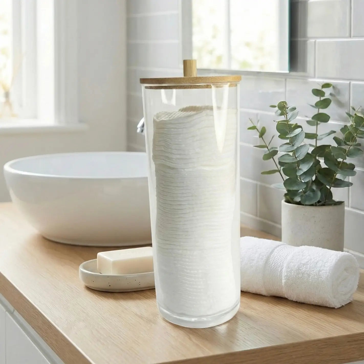 Boîte de Rangement pour Cotons Démaquillants