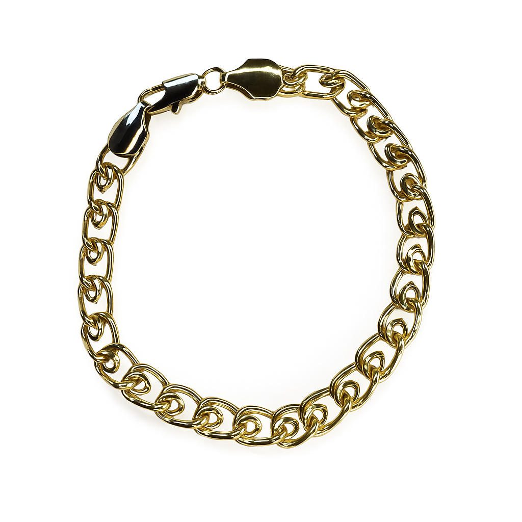 Bracelet Maille Figaro Classique – L'Élégance de la Chaîne Ovale Dorée