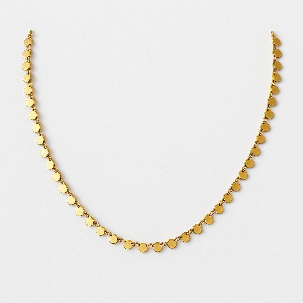 Collier Maille Paillette Or Rose – L'Élégance Scintillante