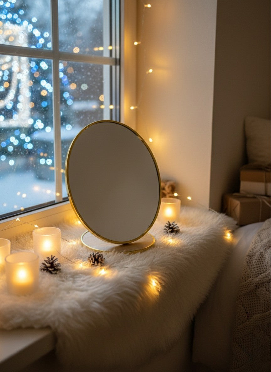 Miroir de Table Doré – Formats Rond