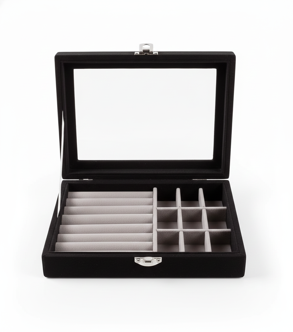 Boîte à Bijoux - Couvercle Transparent - Format M