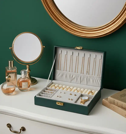 Boîte à bijoux avec plateau central amovible