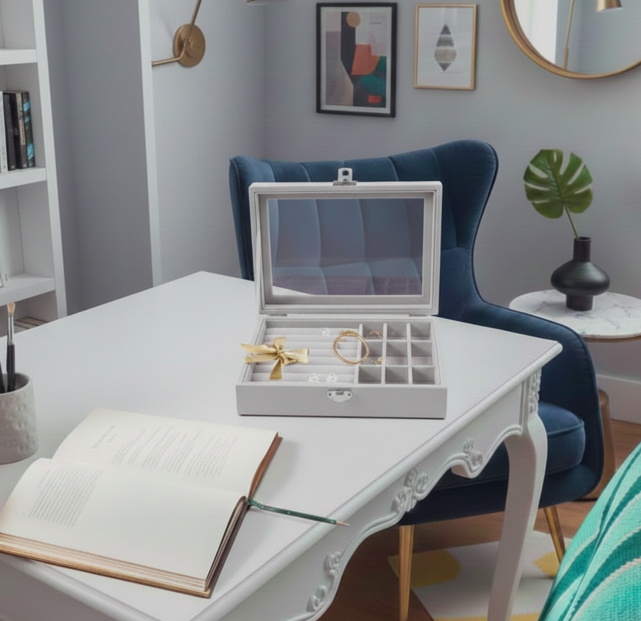 Boîte à Bijoux - Couvercle Transparent - Format M