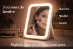 Miroir de maquillage LED tactile – 3 couleurs de lumière