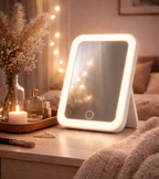 Miroir de maquillage LED tactile – 3 couleurs de lumière