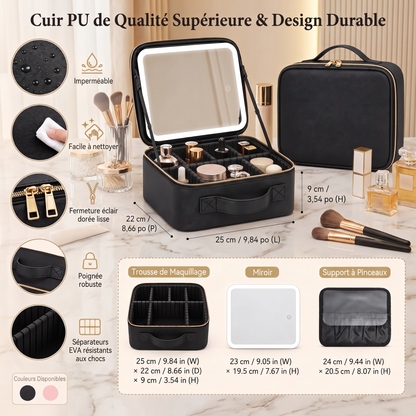 Trousse Maquillage avec Miroir LED