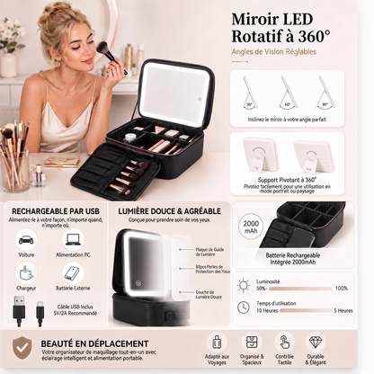 Trousse Maquillage avec Miroir LED