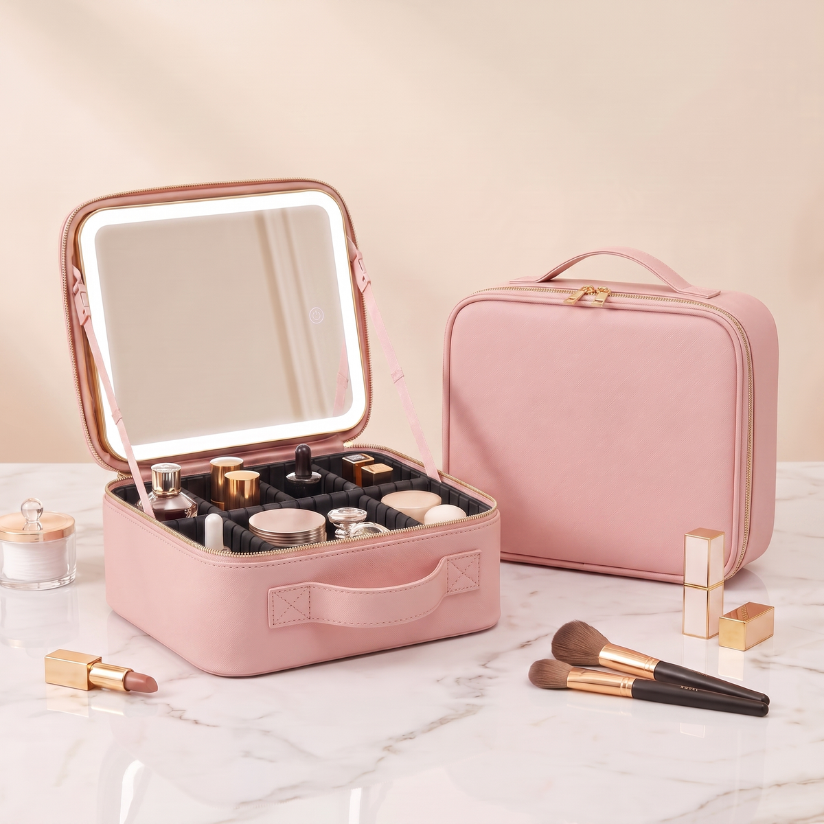 Trousse Maquillage avec Miroir LED
