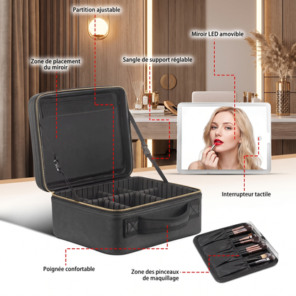 Trousse Maquillage avec Miroir LED